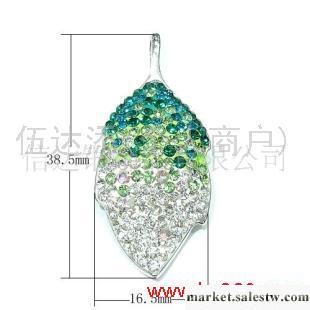 供應SJ5856純銀葉片形吊墜，水晶飾品，925銀飾工廠,批發,進口,代購