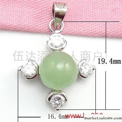 供應02421 925銀鑲玉珠吊墜，銀飾批發，時尚項墜工廠,批發,進口,代購