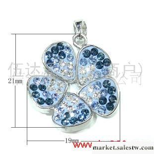 供應SJ4445純銀葉片形水晶吊墜，時尚銀飾品，925純銀首工廠,批發,進口,代購