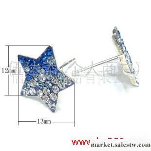 供應SJ1857星形銀耳釘，彩鉆銀首飾，銀飾批發工廠,批發,進口,代購