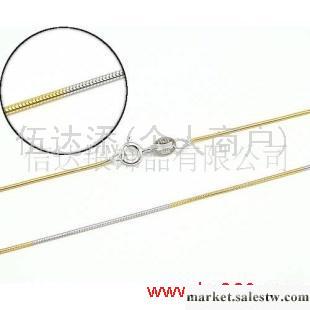 供應Y901 16寸圓蛇電鍍兩色金純銀項鏈，首飾品工廠,批發,進口,代購
