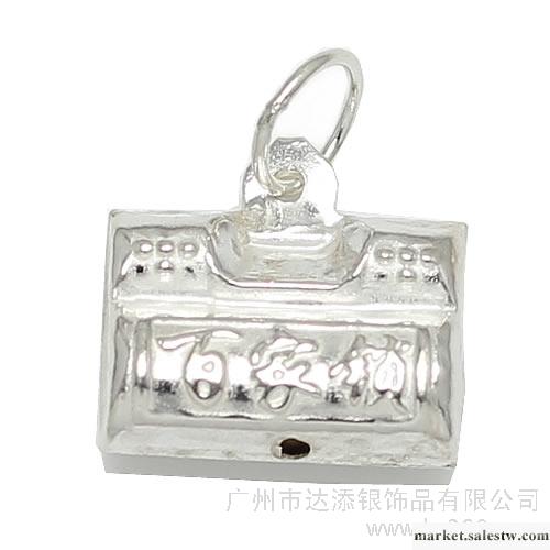 供應HE001 大百家鎖純銀鈴鐺吊墜 純銀項鏈配件 DIY首飾配件工廠,批發,進口,代購