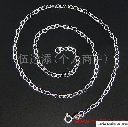 供應YD925 2mm18寸心形鏈鍍白金，流行項鏈工廠,批發,進口,代購