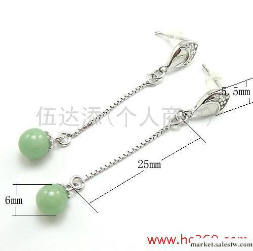 供應18274 盒仔耳釘吊玉珠，廠家直銷925銀飾耳環工廠,批發,進口,代購