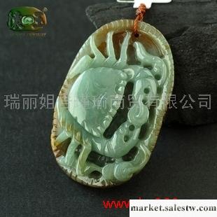 供應細糯種蘭水黃翡精雕橫財滿貫吊墜n1255工廠,批發,進口,代購