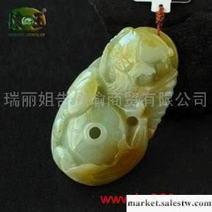 供應細糯種黃翡精雕年年有魚吊墜n1252工廠,批發,進口,代購