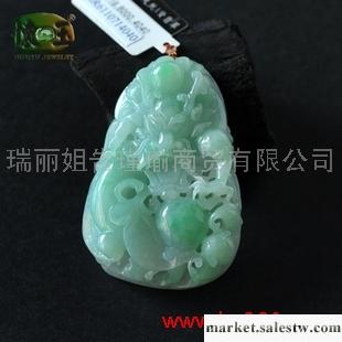 供應冰糯種陽綠花精雕興隆如意n4040工廠,批發,進口,代購