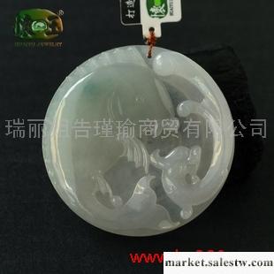 供應冰糯種淺蘭水精雕年年有魚吊墜n2500工廠,批發,進口,代購