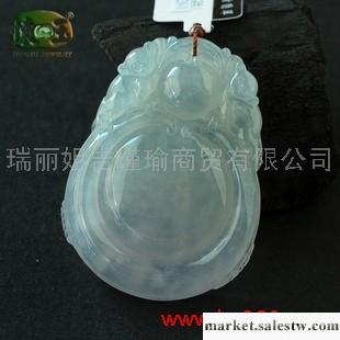 供應冰種淺蘭水精雕招財進寶吊墜n1261工廠,批發,進口,代購