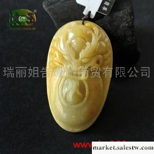 供應細糯種黃翡精雕龍頭吊墜n8554工廠,批發,進口,代購