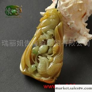 供應黃翡精雕多福多壽吊墜n3493工廠,批發,進口,代購