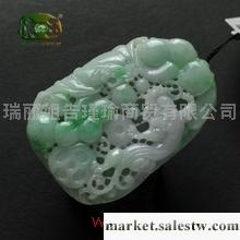 供應白底青陽綠花精雕興隆如意吊墜n2070工廠,批發,進口,代購