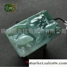 供應冰糯種蘭水精雕年年有魚吊墜n2075工廠,批發,進口,代購