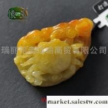供應冰糯種黃翡精雕橫財滿罐吊墜n2569工廠,批發,進口,代購