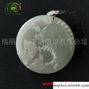 供應冰糯種淺蘭水精雕年年有魚吊墜n2499工廠,批發,進口,代購