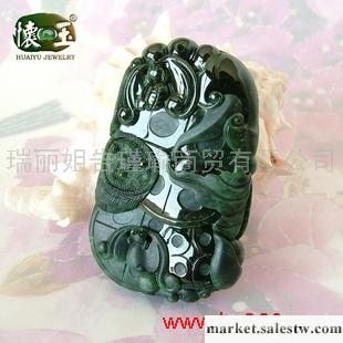 供應墨綠五福臨門翡翠掛件n3086工廠,批發,進口,代購