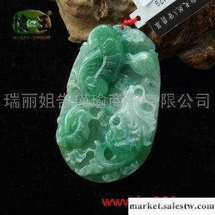 供應細糯種豆綠如意鰲魚吊墜n6429工廠,批發,進口,代購