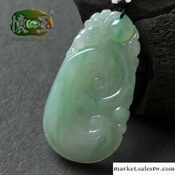 供應懷玉冰糯種豆綠精雕如意吊墜n2092工廠,批發,進口,代購