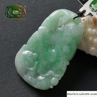 供應懷玉細糯種豆綠年年有魚吊墜n3376工廠,批發,進口,代購