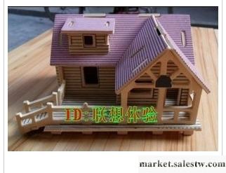 供應四聯木制仿真模型 DIY小屋 小木屋3D立體拼圖益智玩具 小別墅一工廠,批發,進口,代購
