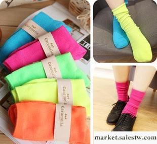 廠家襪子批發日系特價原宿熒光堆堆socks 中筒潮襪天鵝絨全棉女襪工廠,批發,進口,代購