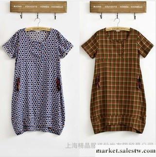 2013新款 日系森林系 印花特色棉麻連衣裙工廠,批發,進口,代購