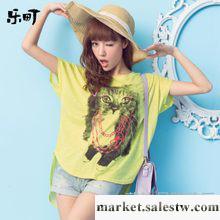 供應樂町 2013夏季新款日系甜美女裝 寬松貓貓針織低圓領短袖T恤工廠,批發,進口,代購