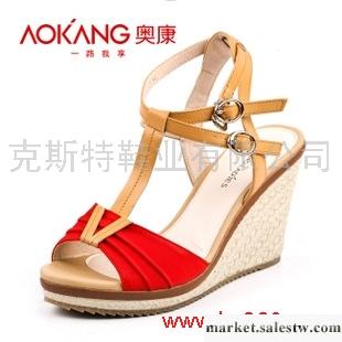 供應 Aokang/奧康 新品真皮高跟鞋防水臺厚底涼鞋 女式鞋魚嘴鞋 女鞋工廠,批發,進口,代購