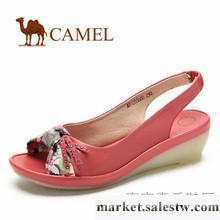 供應Camel 駱駝女鞋 頭層牛皮 真皮坡跟魚嘴鞋子 蝴蝶結女涼鞋工廠,批發,進口,代購
