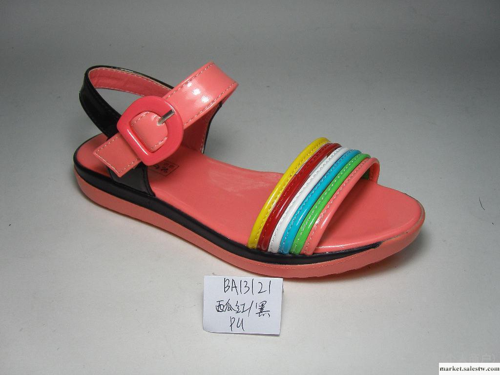 供應山西童鞋巴巴BA13121西瓜紅、黑涼鞋工廠,批發,進口,代購