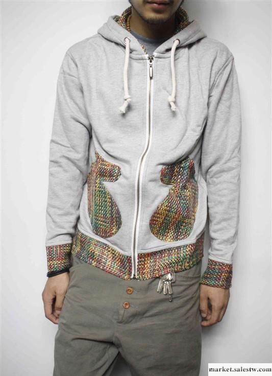 日系2012新款秋裝男士時尚休閑拼色口袋裝飾夾克日單外套工廠,批發,進口,代購