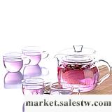 供應功夫茶具五件套裝 玻璃茶具 茶壺帶4個茶杯 禮品工廠,批發,進口,代購