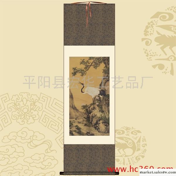 供應宏華HH-017絲綢禮品 絲綢掛畫 桂鶴圖工廠,批發,進口,代購