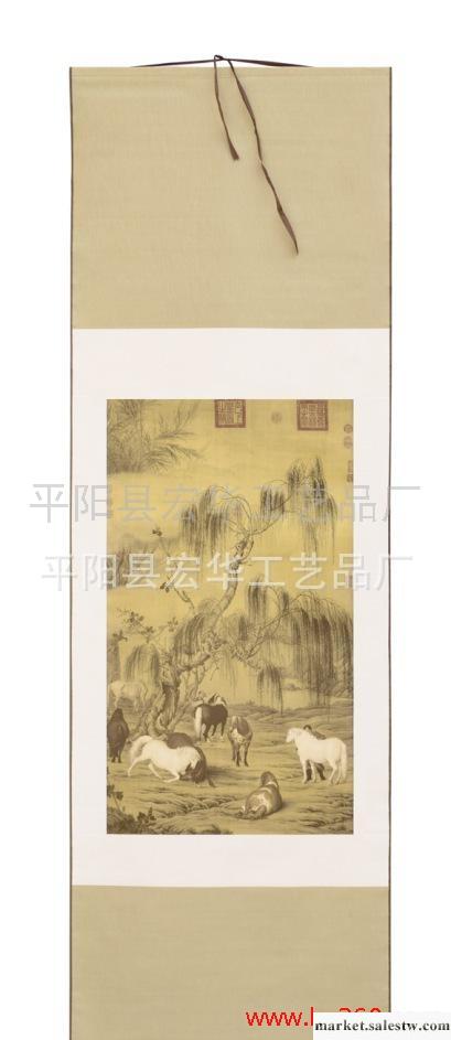 絲綢禮品 絲綢掛畫 金箔畫 山水畫 真絲畫  真絲織錦畫 八駿圖工廠,批發,進口,代購