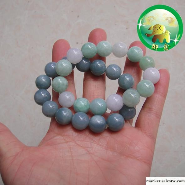 供應騰沖【御鑫】品牌 天然A貨翡翠 1.3CM走私珠子手鏈飾品 禮品工廠,批發,進口,代購
