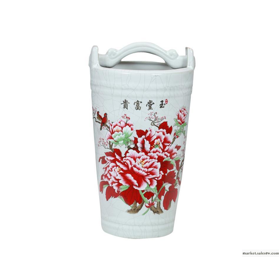 牡丹 提梁 傳世 陶瓷 手工手繪 擺設 喜慶 禮品 小 花瓶 訂做批發工廠,批發,進口,代購