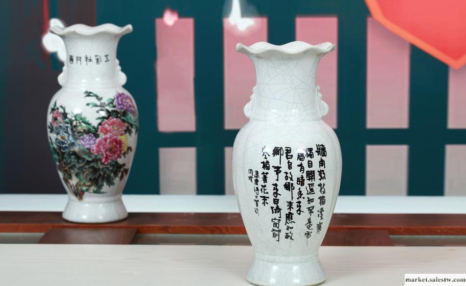五彩牡丹圖 大套 陶瓷 手工 手繪 擺設 喜慶 禮品 小 花瓶 三件套工廠,批發,進口,代購
