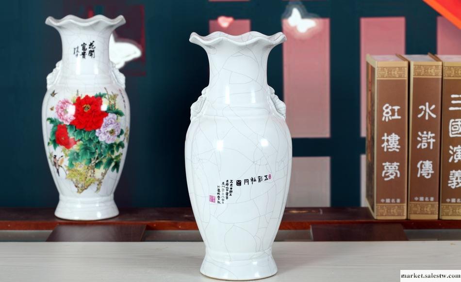三色牡丹 批發 陶瓷 手繪 家居擺設 喜慶 禮品 花瓶 三件套 特價工廠,批發,進口,代購