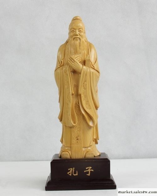 供應三科黃楊木雕 家居擺件 商務禮品 孔子11*9*30cm工廠,批發,進口,代購