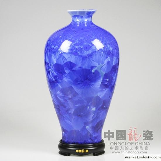 供應高端禮品 收藏品 擺件手捏編織瓷花JJY016736cm成功瓶（藍結晶）工廠,批發,進口,代購