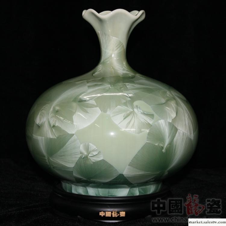 供應高端禮品 收藏品 擺件 中國龍瓷 陶瓷工藝品 26cm荷口瓶(綠結晶)工廠,批發,進口,代購