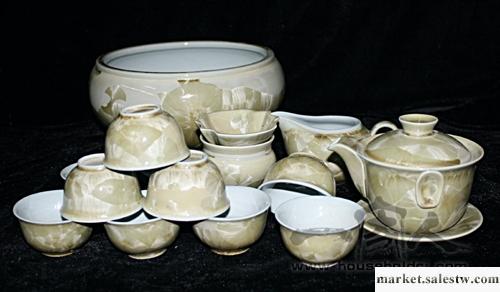 供應一家人日用瓷 陶瓷茶具 工藝品 禮品 居家日用 15頭淺黃結晶茶具工廠,批發,進口,代購