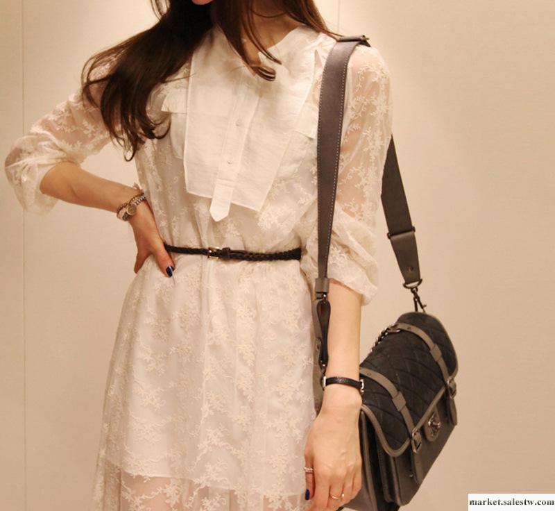 l靚彌兒2013夏季新款韓版 修身氣質 蕾絲兩件套連衣裙 女工廠,批發,進口,代購